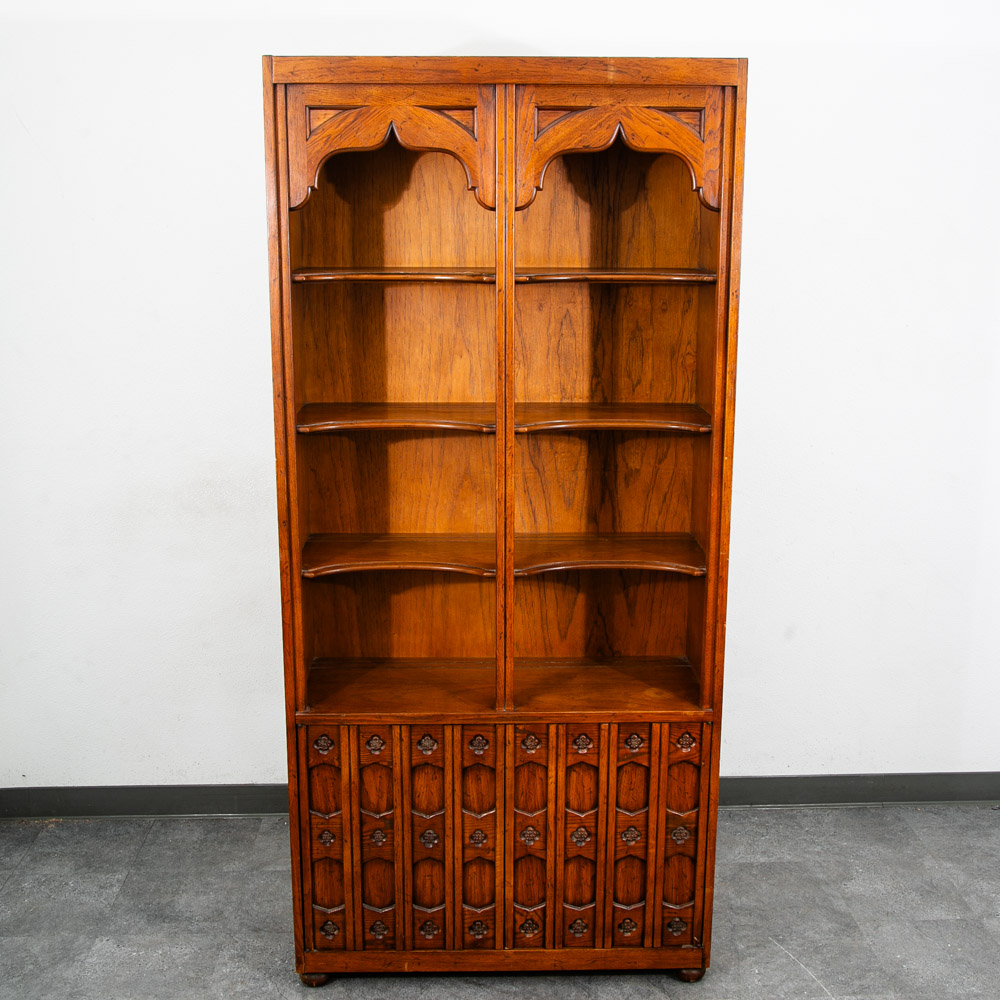 Mid Century Modern Bookshelf Cabinet Drexel Esperanto Book shelf Doors Shelving - Image 2