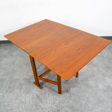 Mid Century Danish Modern Dining Table Drop Leaf Gate Leg Folding Teak MCM