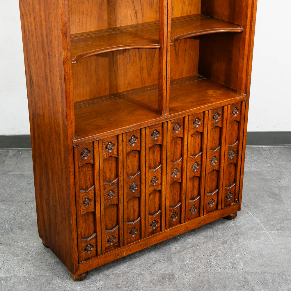 Mid Century Modern Bookshelf Cabinet Drexel Esperanto Book shelf Doors Shelving - Image 5
