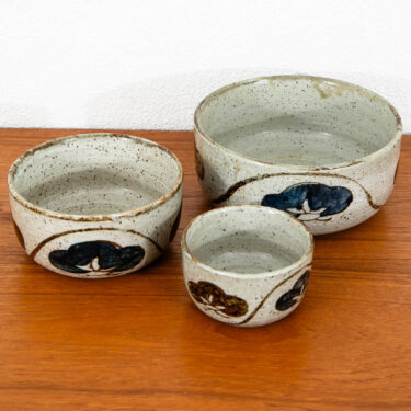 Mid Century Modern Nesting Bowls Japanese Stoneware Set of 3 Ceramic Otagiri