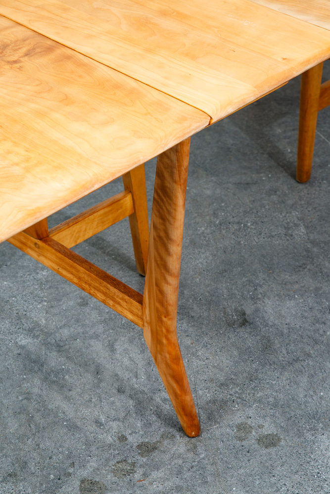 Mid Century Modern Dining Table Solid Maple Gate Leg Drop Heywood Wakefield Leaf - Image 11