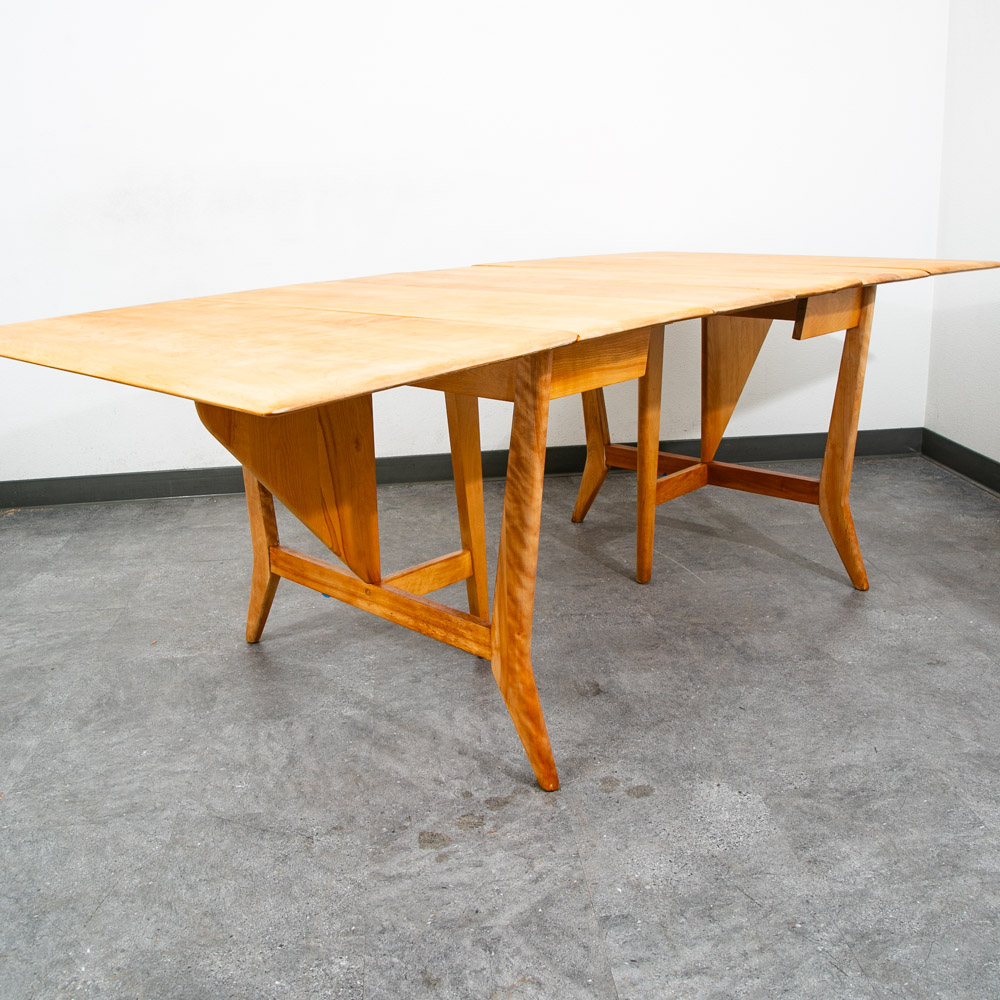 Mid Century Modern Dining Table Solid Maple Gate Leg Drop Heywood Wakefield Leaf - Image 12