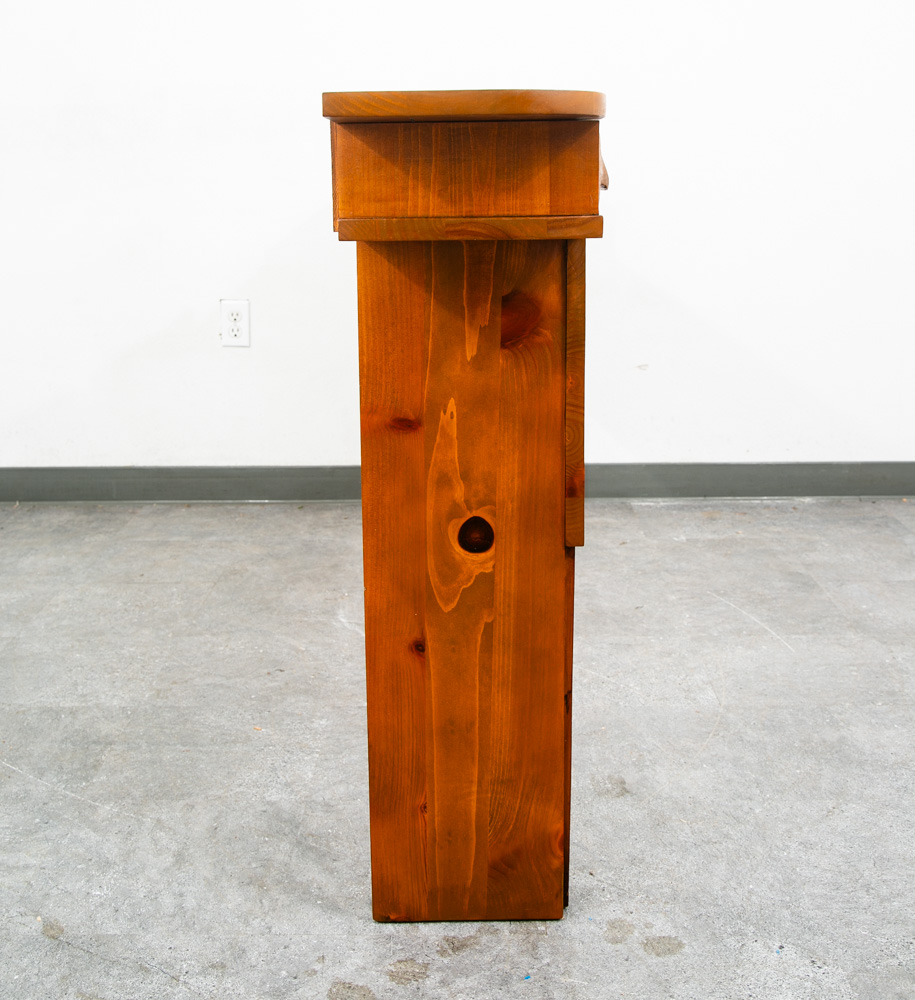Mid Century Modern Headboard Full Sz Franklin Shockey Pine Nightstand 2 Drawers - Image 3