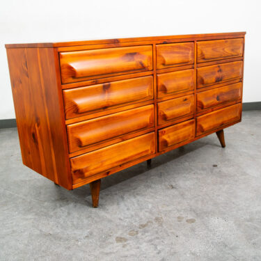 Mid Century Modern Dresser Credenza Franklin Shockey Solid Pine 12 drawer