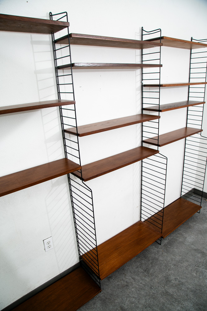 Mid Century Danish Modern Room Divider Wall Unit String Sweden Shelving Moldular - Image 3