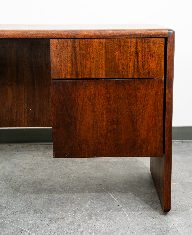 Mid Century Modern Desk Office Credenza Walnut 5 Drawer Wood File Vintage Mcm - Image 11