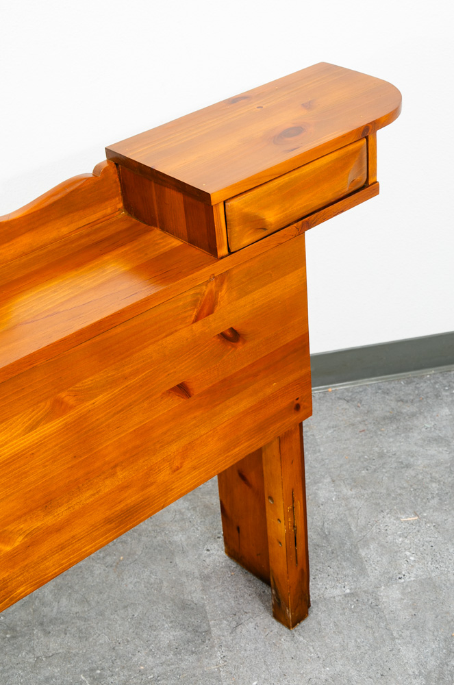Mid Century Modern Headboard Full Sz Franklin Shockey Pine Nightstand 2 Drawers - Image 11