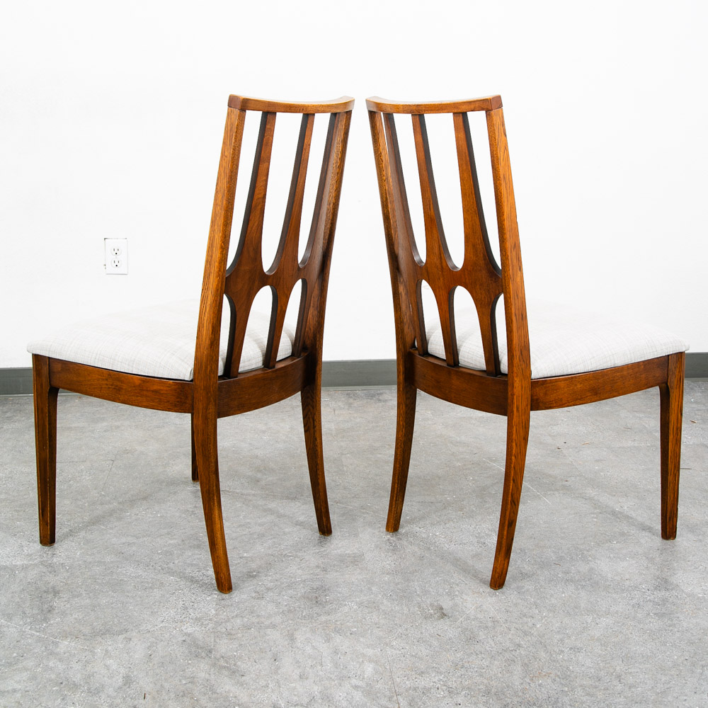 Mid Century Modern Dining Chairs Set 6 Broyhill Brasilia Back Grey White Chair - Image 8