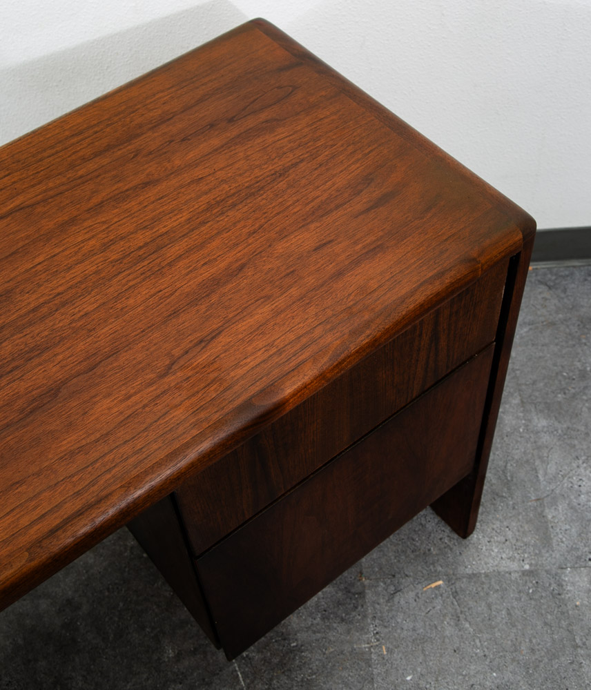 Mid Century Modern Desk Office Credenza Walnut 5 Drawer Wood File Vintage Mcm - Image 9