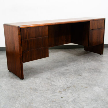 Mid Century Modern Desk Office Credenza Walnut 5 Drawer Wood File Vintage Mcm