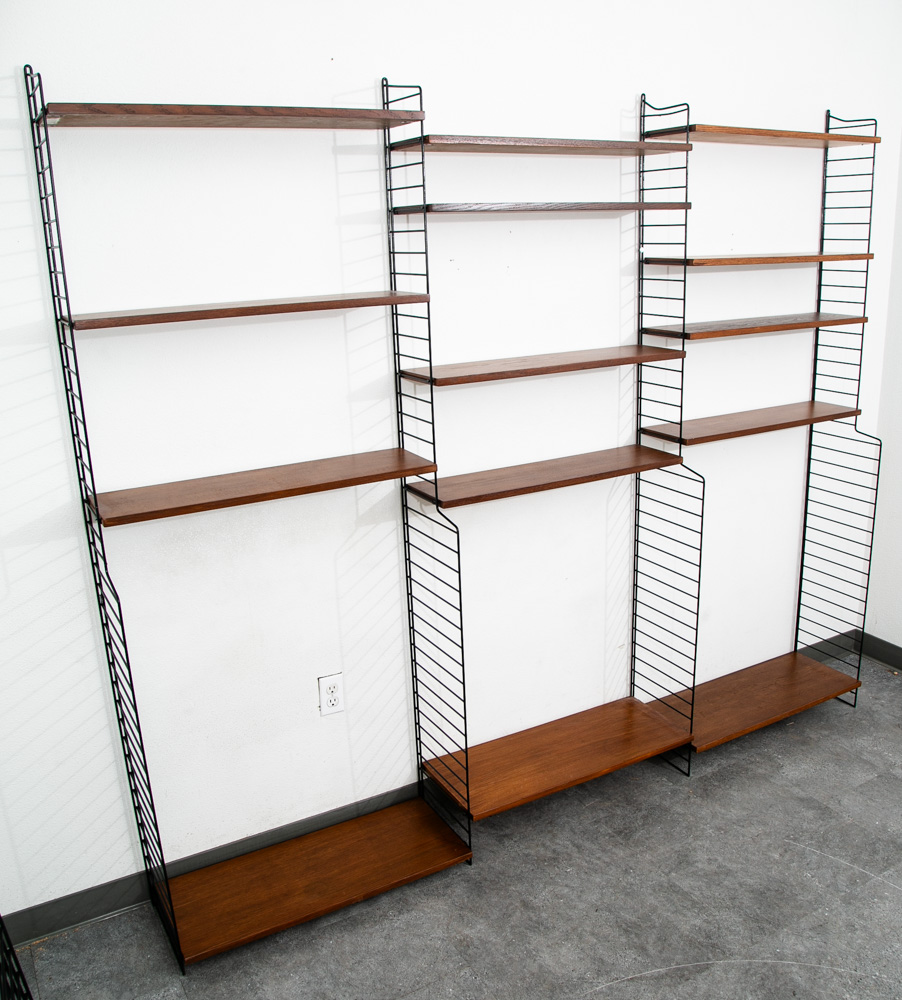 Mid Century Danish Modern Room Divider Wall Unit String Sweden Shelving Moldular