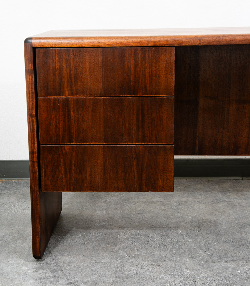 Mid Century Modern Desk Office Credenza Walnut 5 Drawer Wood File Vintage Mcm - Image 8