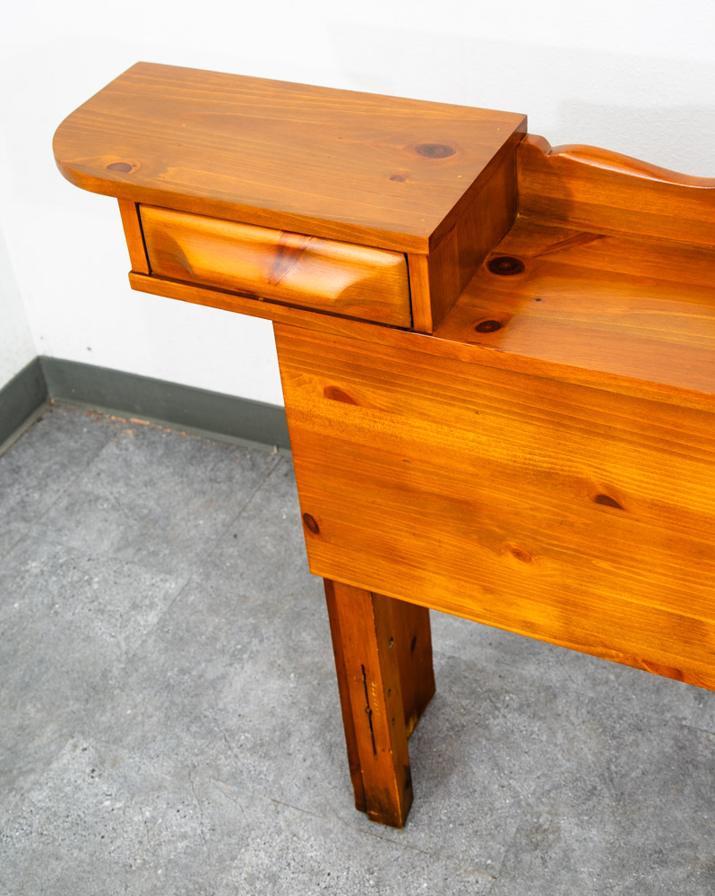 Mid Century Modern Headboard Full Sz Franklin Shockey Pine Nightstand 2 Drawers - Image 9
