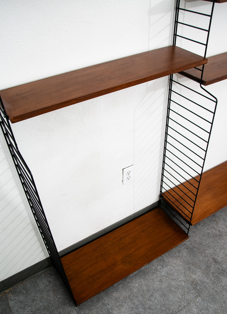 Mid Century Danish Modern Room Divider Wall Unit String Sweden Shelving Moldular - Image 8