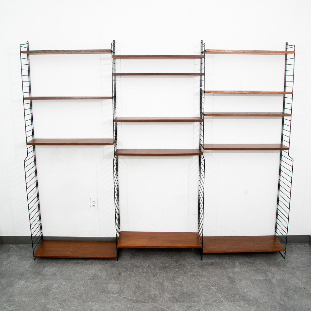 Mid Century Danish Modern Room Divider Wall Unit String Sweden Shelving Moldular - Image 2