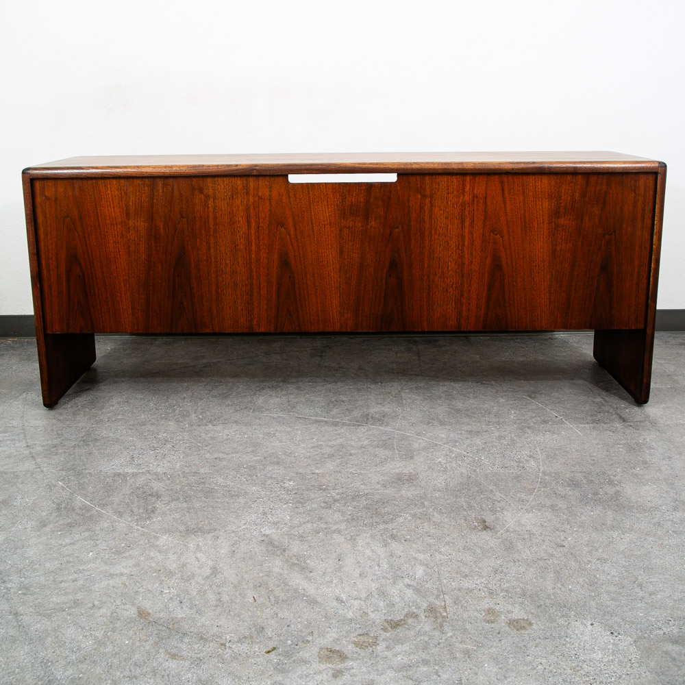Mid Century Modern Desk Office Credenza Walnut 5 Drawer Wood File Vintage Mcm - Image 5