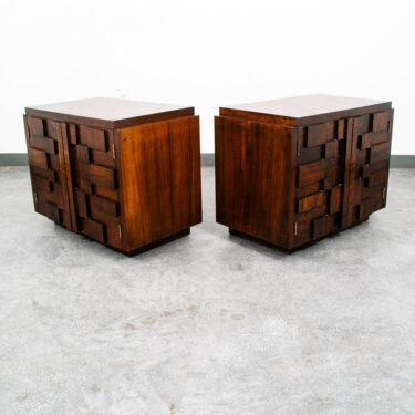 Mid Century Modern Nightstands Side End Table Lane Mosaic Pueblo Brutalist Wood