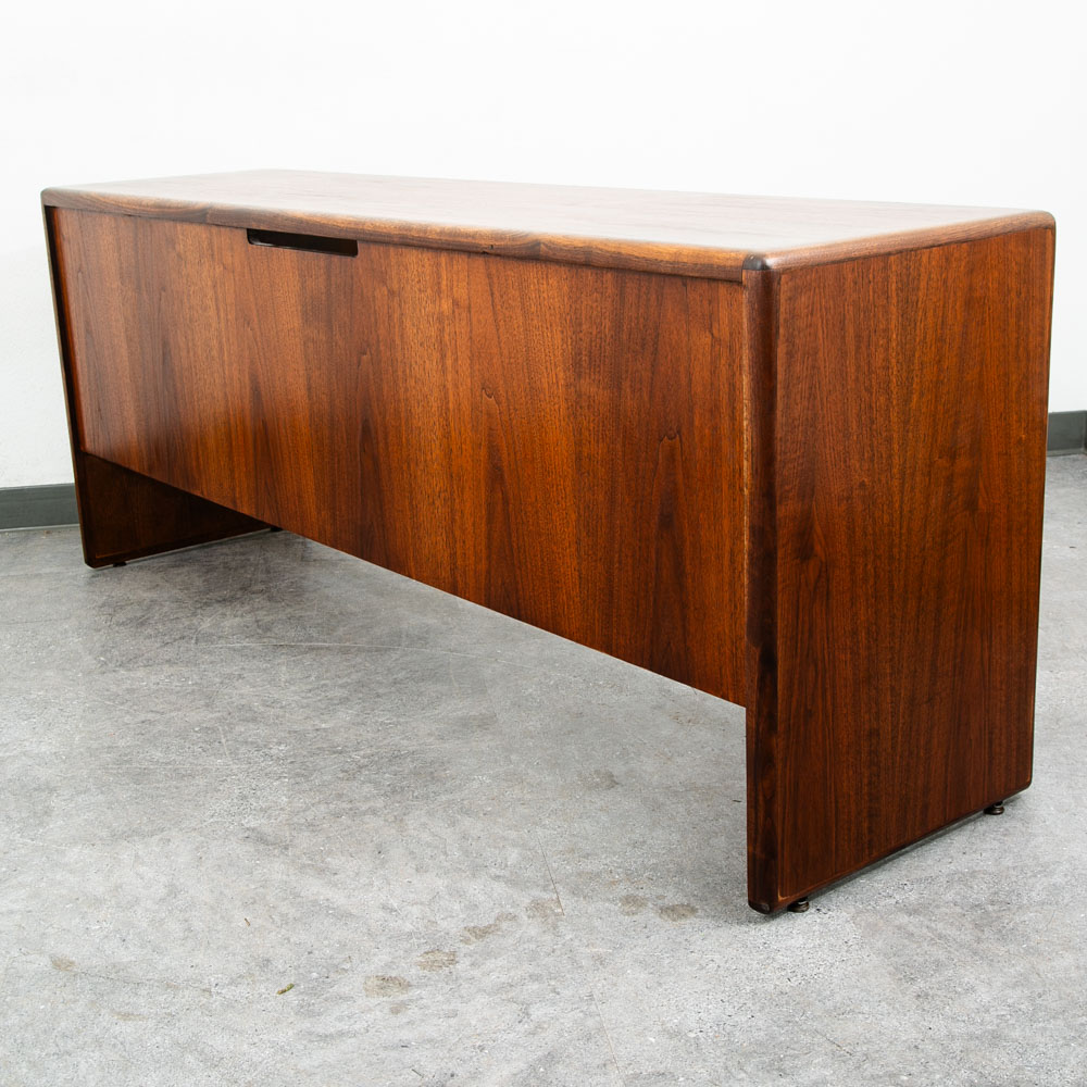 Mid Century Modern Desk Office Credenza Walnut 5 Drawer Wood File Vintage Mcm - Image 4