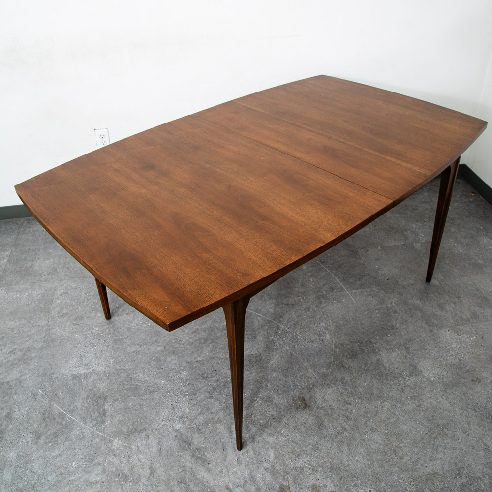 Mid Century Modern Dining Table Broyhill Brasilia Walnut Extension Leaf x3 Mcm - Image 2