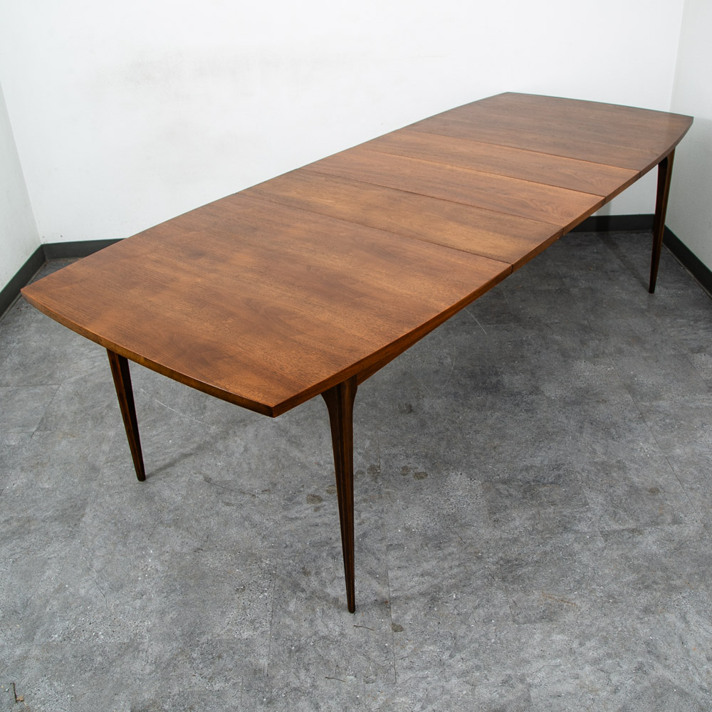 Mid Century Modern Dining Table Broyhill Brasilia Walnut Extension Leaf x3 Mcm