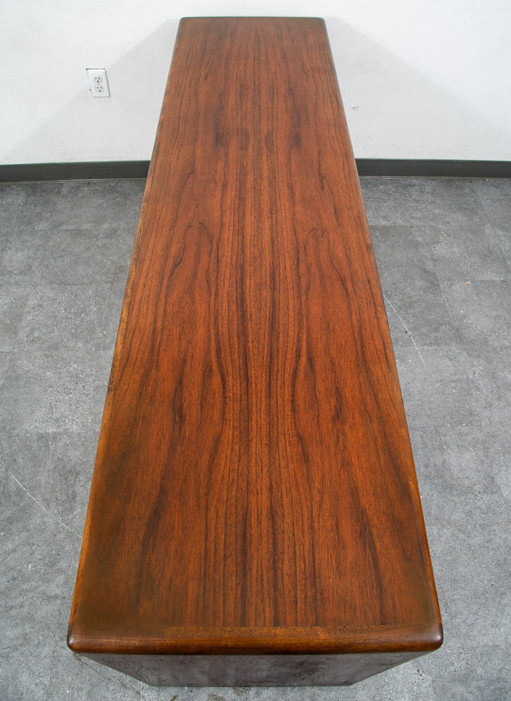 Mid Century Modern Desk Office Credenza Walnut 5 Drawer Wood File Vintage Mcm - Image 3